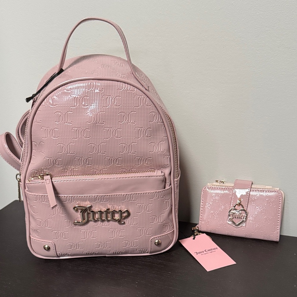 Juicy Couture Blush Pink Backpack and Wallet